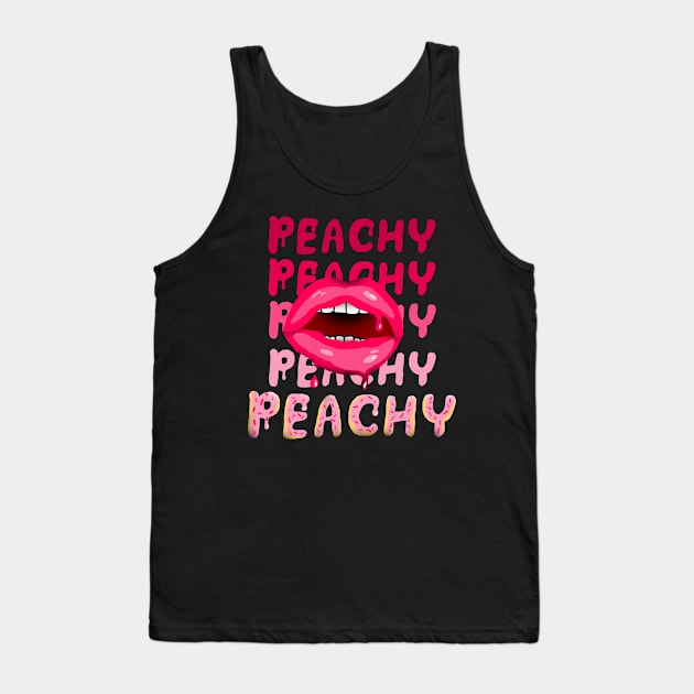 Peachy Retro Design Tank Top by deadlydelicatedesigns